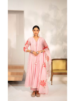 AM by Anita Mittal - Zoya Pink Anarkali with Pant and Dupatta