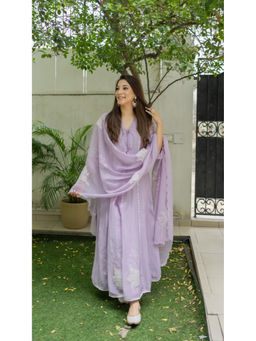 AM by Anita Mittal - Zara Lavender Anarkali with Pant and Dupatta