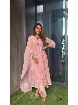 AM by Anita Mittal - Zara Pink Anarkali with Pant and Dupatta