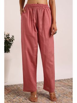 TAHILIYA - Peach Plain Farsi Pant - Peach