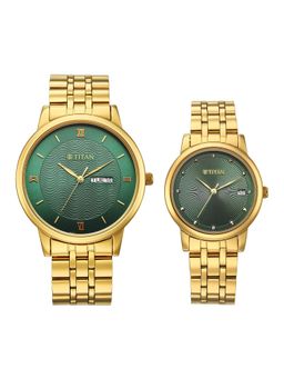 Titan - Men Bandhan Eternal Pair Green Dial Analog Watch - 19672967YM01 (M)