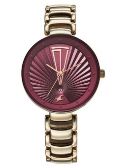 Fastrack - Women Chrome K Maroon Dial Analog Watch - 6216QM03 (M)