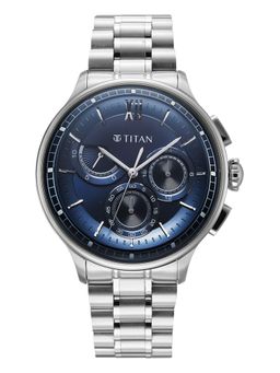 Titan - Men Classique Half Cut Chronograph Blue Dial Analog Watch - 90218SM02 (M)