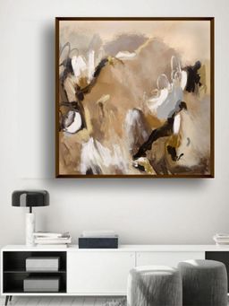 The Art House - Brown White Abstract Painting Wall Art