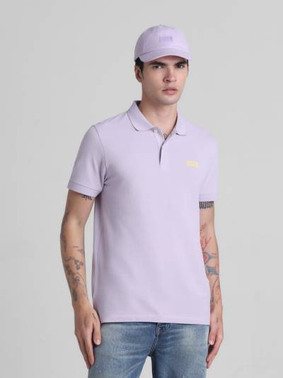 Jack & Jones Orchid Petal Cotton Slim Fit Polo T-Shirt