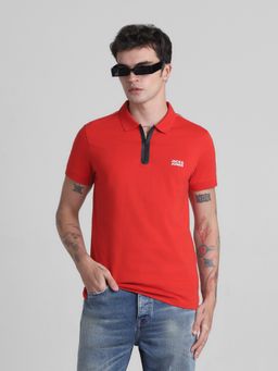 Jack & Jones - Red Slim Fit Polo Tshirt