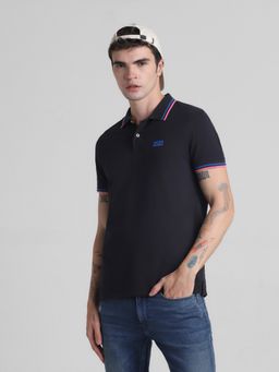 Jack & Jones - Black Slim Fit Polo Tshirt