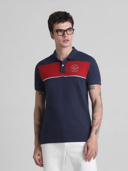 Jack & Jones - Navy Blue Slim Fit Polo Tshirt