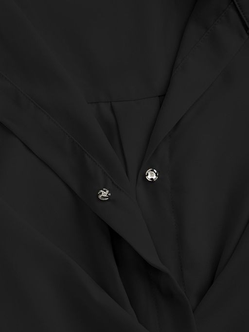 Buy Cider Black Collar Wrap Buckle Mini Dress (S) Online