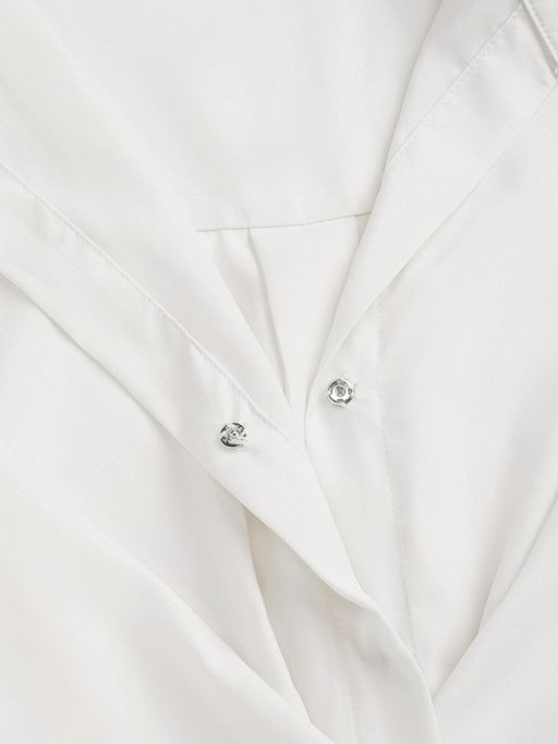Buy Cider White Collar Wrap Buckle Mini Dress (M) Online