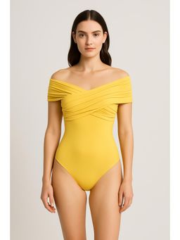 Cider - Solid Off-Shoulder Bodysuit Curve & Plus