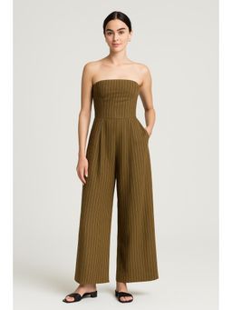 Cider - Striped Wide Leg Jumpsuit
