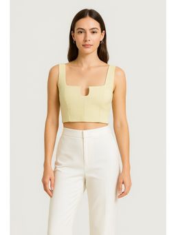 Cider - Solid Cut Out Crop Tank Top