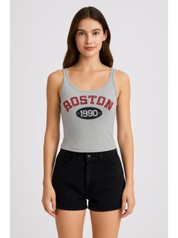 Cider - Boston 1990 Cotton-blend Scoop Neckline Graphic Tank Top