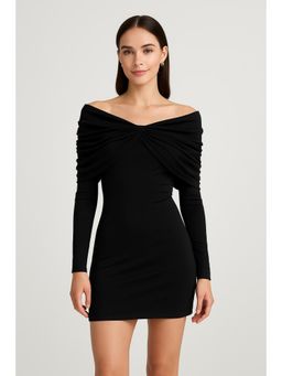 Cider - Off-shoulder Twist Ruched Mini Dress