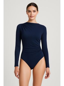 Cider - Stand Collar Ruched Bodysuit
