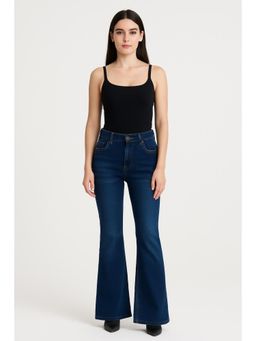 Cider - High Stretch Cider Denim Low Rise Solid Pocket Flared Jeans