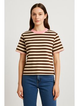 Cider - Oversized Cotton-blend Stripe Tee