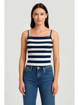 Cider - Boat Neckline Striped Crop Top