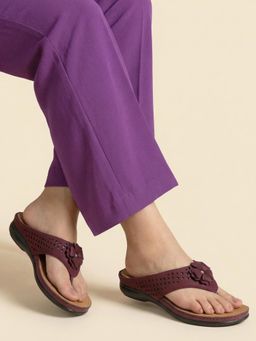 JODYHUB - Round Toe Sandals Maroon