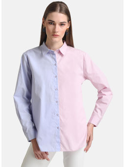 Kazo - Pink Half & Half Poplin Shirt