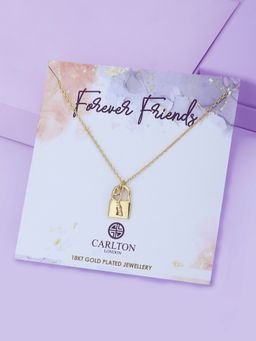 Carlton London - Women Gold-Plated Pendant with Chain