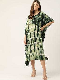 Maaesa - Green Hand Dyed Kaftan Kurta