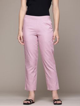 Twenty Dresses by Nykaa Fashion - Womens Pink Cropped Cotton Casual Trouser