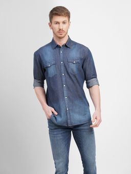 Jack & Jones - Blue Denim Full Sleeves Shirt