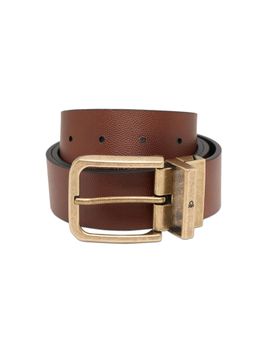 United Colors of Benetton - Mens Leather Grifton Belt - Brown & Grey