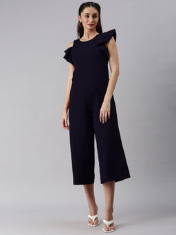 SHOWOFF - Women Navy Blue Solid Jumpsuit