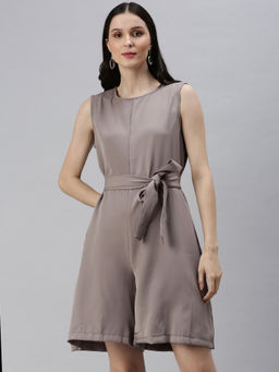 SHOWOFF - Women Beige Solid Playsuit