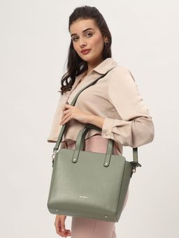THE GUSTO - Mini Beyond Plus Zipper-Sage Green Handbag with Detachable Strap (M)