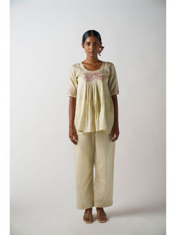 Sukruti Design - Yellow Embroidered Co-Ord (Set of 2)