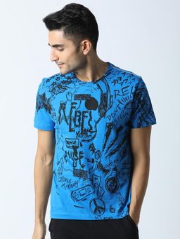 Huetrap - Mens Blue Short Sleeve T-Shirt