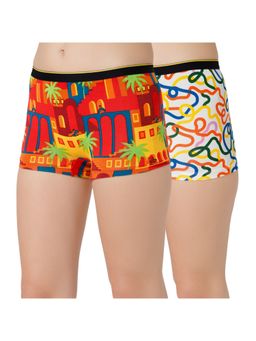 Bummer - Womens Printed Micro Modal Boyshorts Panties Combo (Pack of 2)
