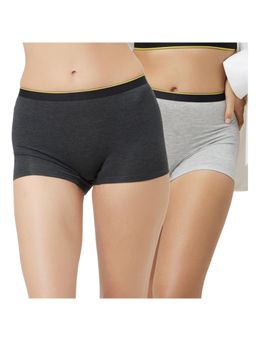 Bummer - Womens Solid Micro Modal Boyshorts Panties Combo (Pack of 2)