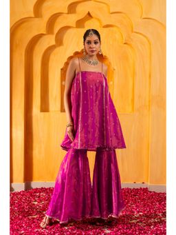 MONK & MEI - Rani Pink Neelam Slik Blend Co-ord Set