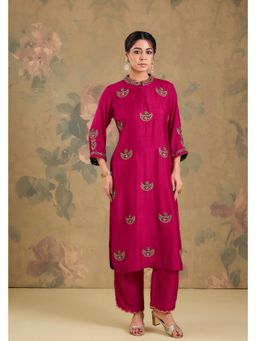 Studio A - Magenta Silk Handwork Kurta with Pant