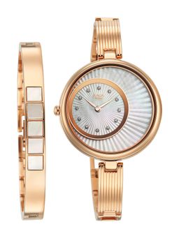 Titan - Raga Power Pearls 2.0 Quartz Analog White Dial Watch & Bracelet - 95224WM02F (M)