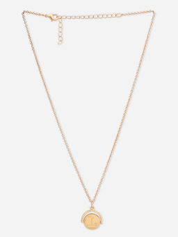 ToniQ - Gold Plated Personalized Initial Alphabet L Pendants Necklace For Women