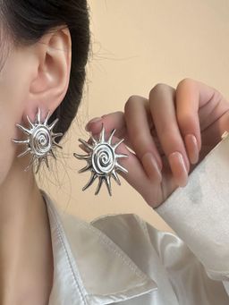 AQUASTREET - Silver Silver Plated Statement Pair Of Earrings