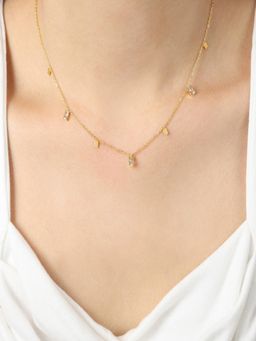 AQUASTREET - White 18K Gold Plated Stones Necklace