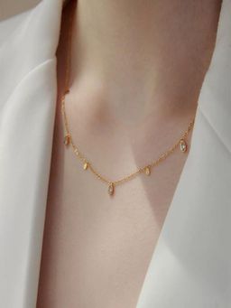 AQUASTREET - White 18K Gold Plated Stones Necklace