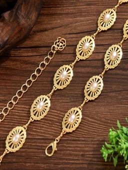 AQUASTREET - Off White Gold Plated Pearl Waist Chain