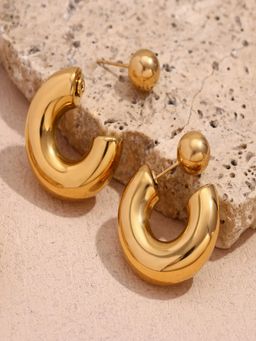 AQUASTREET - Gold 18K Gold Plated Statement Pair Of Earrings