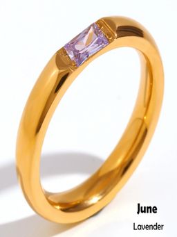 AQUASTREET - Lavender 18K Gold Plated Stones Ring