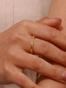 AQUASTREET - White 18K Gold Plated Stones Ring