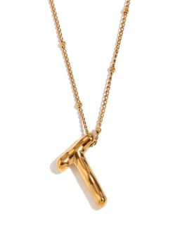 AQUASTREET - Gold Plated Statement Letter T Necklace