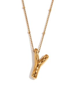 AQUASTREET - Gold Plated Statement Letter Y Necklace